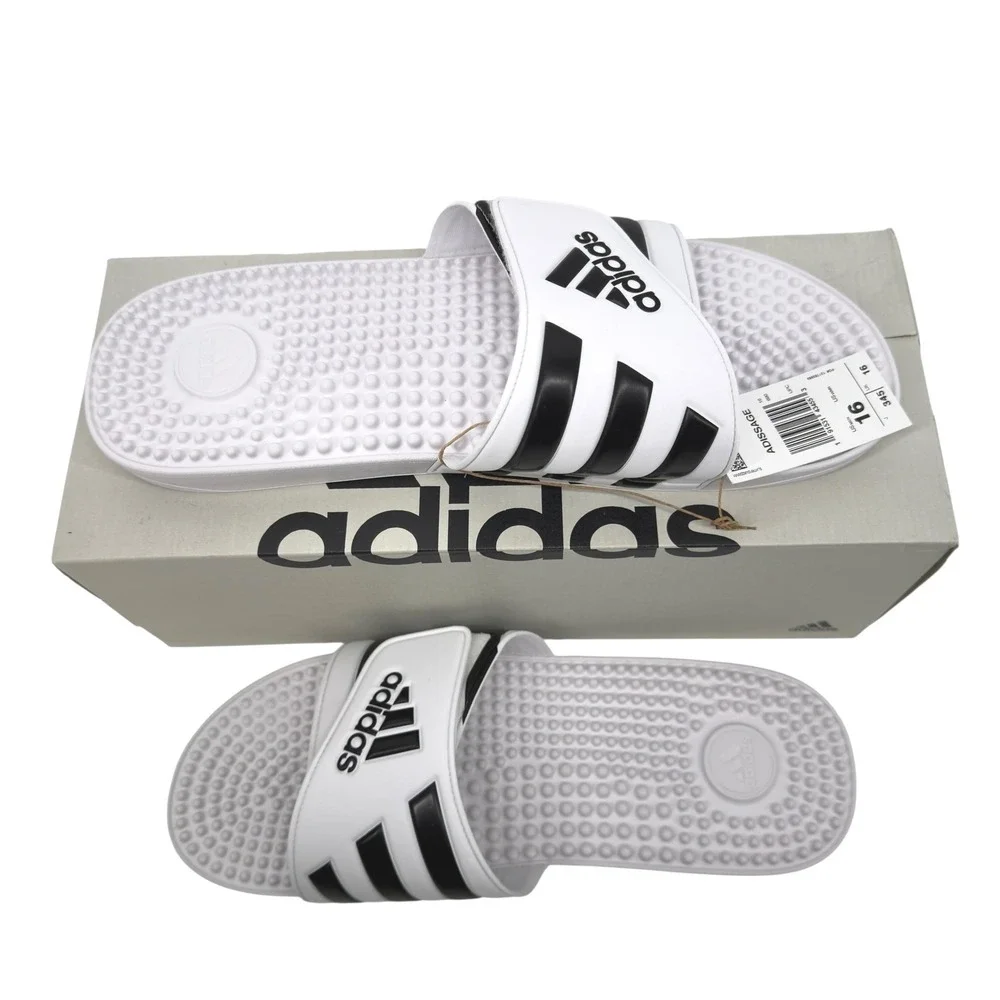 Adidas White Adissage Flip Flop‎ Slides Sandals Mens Size 16